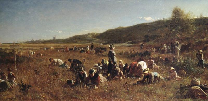 Eastman Johnson THe Cranberry Harvest,Island of Nantucket Norge oil painting art
